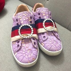 Gucci auth ace sneakers pink lace